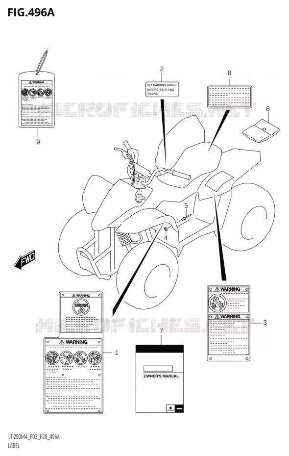 LABEL (P03) Suzuki QUAD 50 QUADSPORT 2024  LT-Z50 M4 (E03,E28)