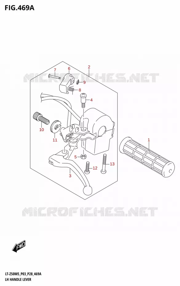 LEFT LEVER - HANDGRIP Suzuki QUAD 50 QUADSPORT 2025  LT-Z50 2025 M5