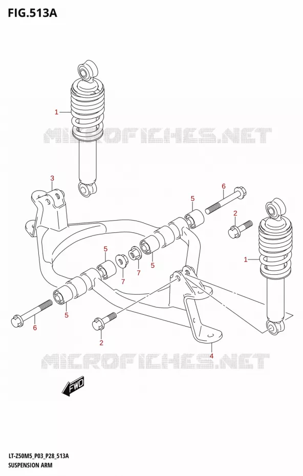 SUSPENSION ARM Suzuki QUAD 50 QUADSPORT 2025  LT-Z50 2025 M5