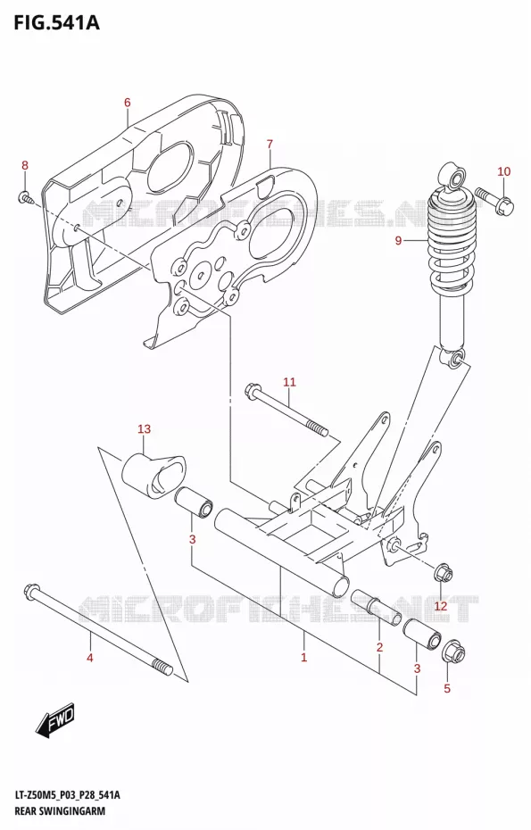 SWINGARM Suzuki QUAD 50 QUADSPORT 2025  LT-Z50 2025 M5