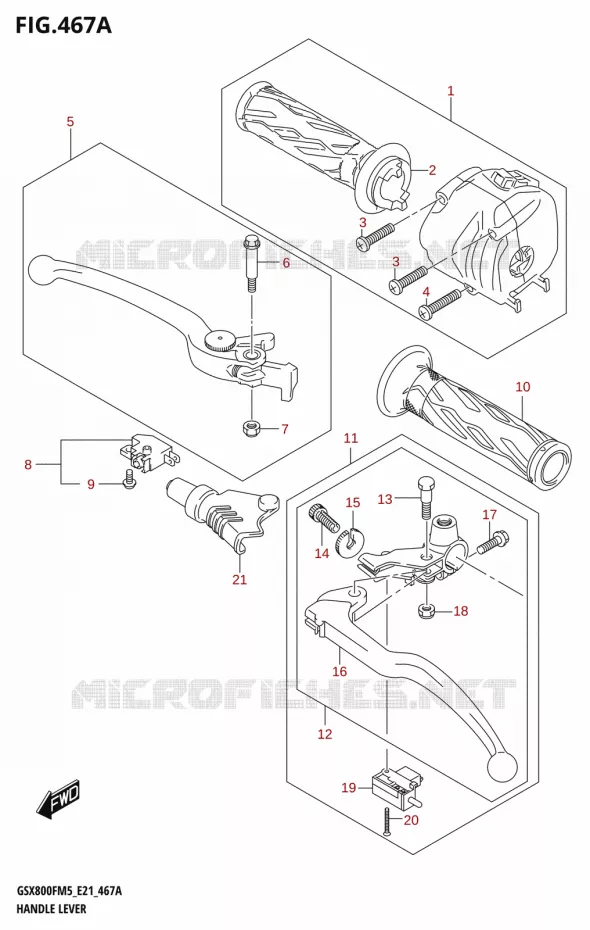 LEVERS - HANDGRIPS Suzuki MOTO 800 GSX 2025  GSX800FRQ 2025 M5 (E21)