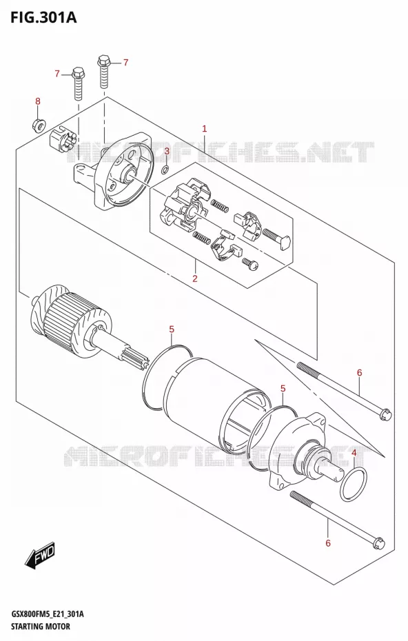 STARTER MOTOR Suzuki MOTO 800 GSX 2025  GSX800FUQ 2025 M5 (E21)