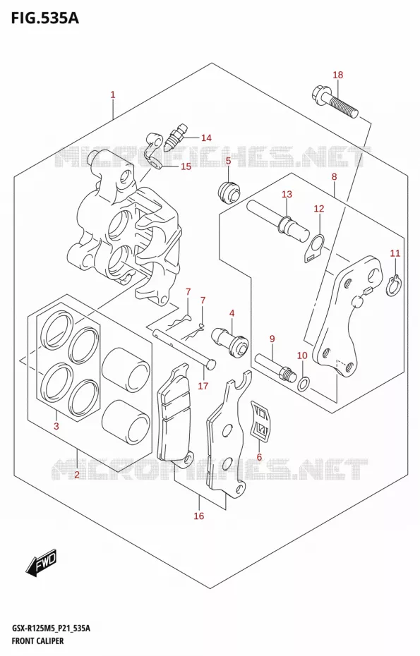 FRONT CALIPER Suzuki MOTO 125 GSX-R 2025  GSX-R125RL 2025 M5 (P21)