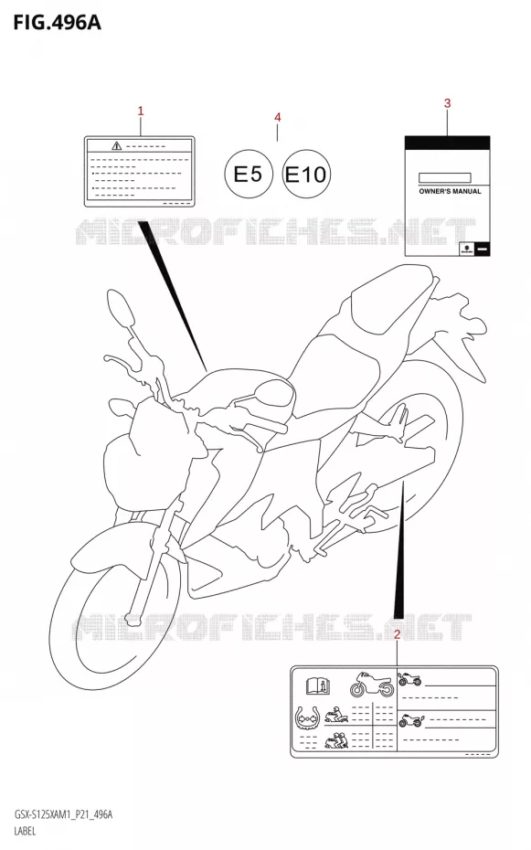 LABEL Suzuki MOTO 125 GSX-S 2021  GSX-S125XA M1 (P21)