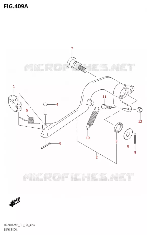 BRAKE PEDAL Suzuki MOTO 400 DR-Z 2019  DR-Z400SM 2019 L9 (E28)