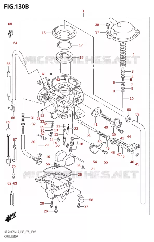 CARBURETOR (DR-Z400SM:L9:E28) Suzuki MOTO 400 DR-Z 2019  DR-Z400SM 2019 L9 (E28)