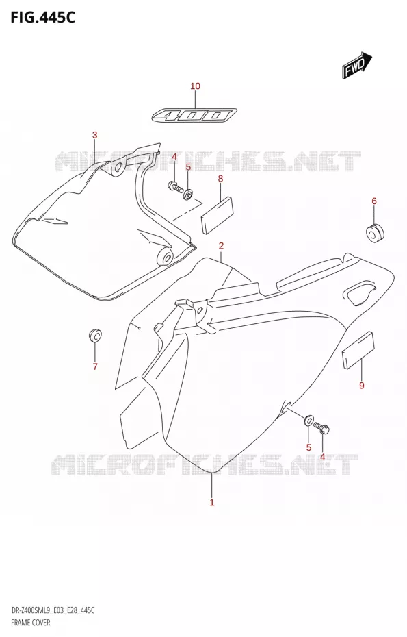 FAIRING (DR-Z400SM:L9:E33) Suzuki MOTO 400 DR-Z 2019  DR-Z400SM 2019 L9 (E28)