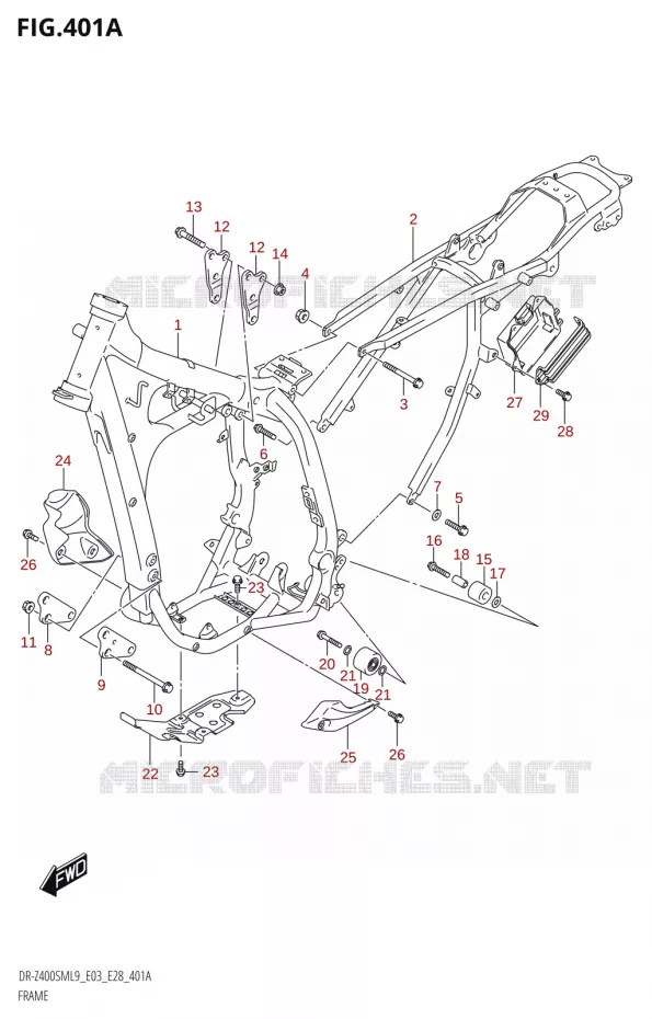 FRAME Suzuki MOTO 400 DR-Z 2019  DR-Z400SM 2019 L9 (E28)
