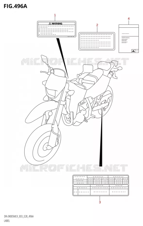 LABEL (DR-Z400SM:L9:E03) Suzuki MOTO 400 DR-Z 2019  DR-Z400SM 2019 L9 (E28)