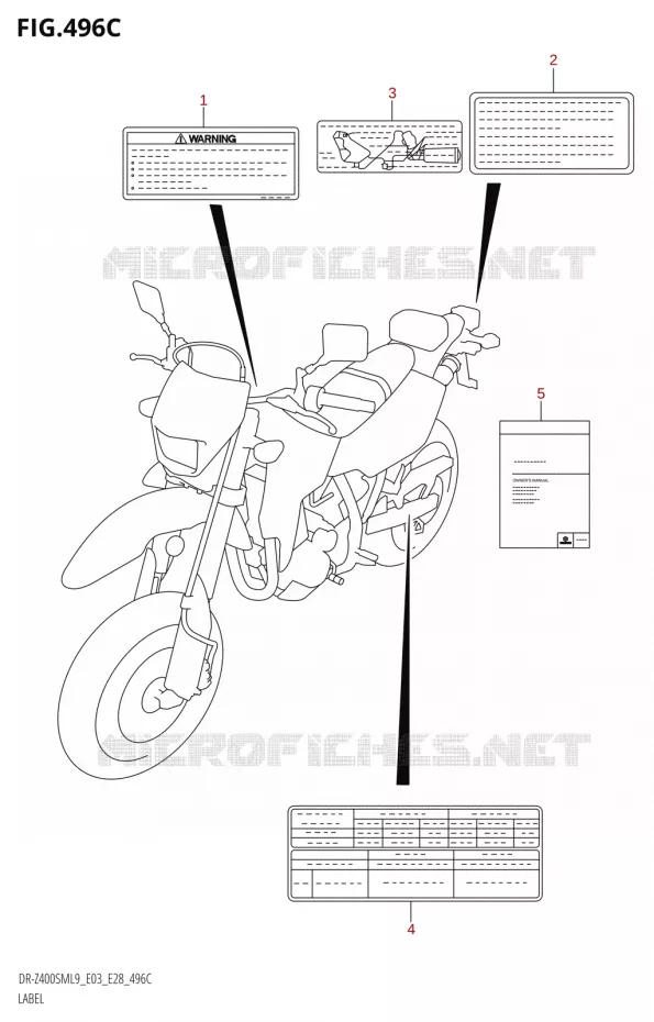 LABEL (DR-Z400SM:L9:E33) Suzuki MOTO 400 DR-Z 2019  DR-Z400SM 2019 L9 (E28)