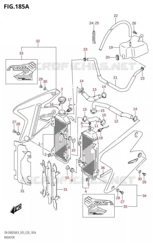 RADIATOR Suzuki MOTO 400 DR-Z 2019  DR-Z400SM 2019 L9 (E28)