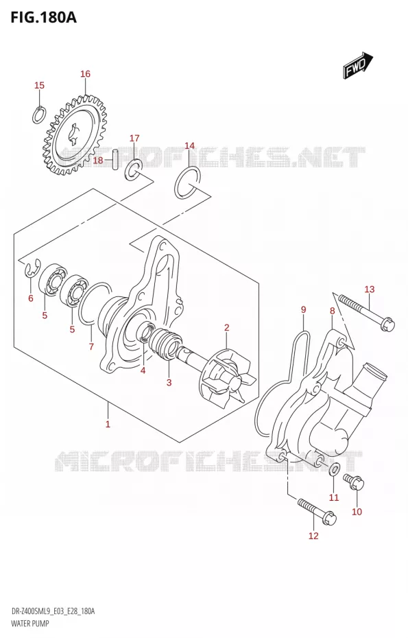 WATER PUMP Suzuki MOTO 400 DR-Z 2019  DR-Z400SM 2019 L9 (E28)