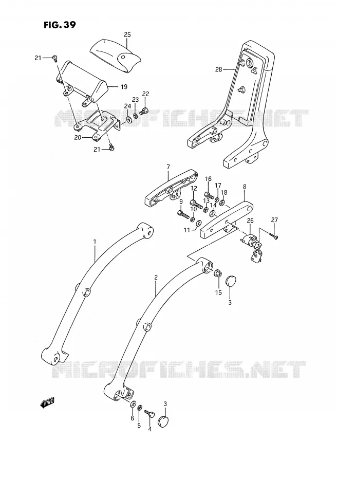 BACKREST (MODEL H/J/K/L/M/N/P/R E22) Suzuki MOTO 1400 INTRUDER 1989  VS1400GLPK(E2)