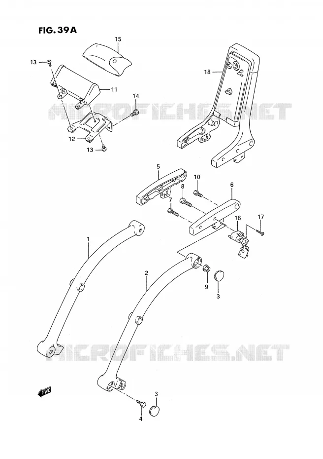BACKREST (MODEL S E22) Suzuki MOTO 1400 INTRUDER 1987  VS1400GLFH(E2)