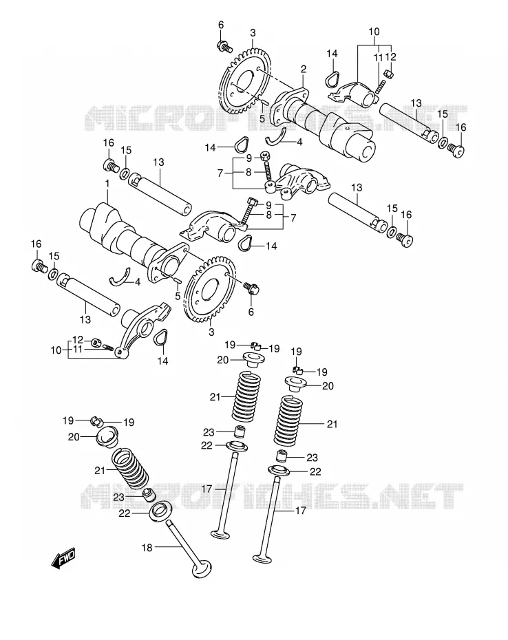 CAMSHAFT - VALVES Suzuki MOTO 250 INTRUDER 2007  VL250K7(E19)
