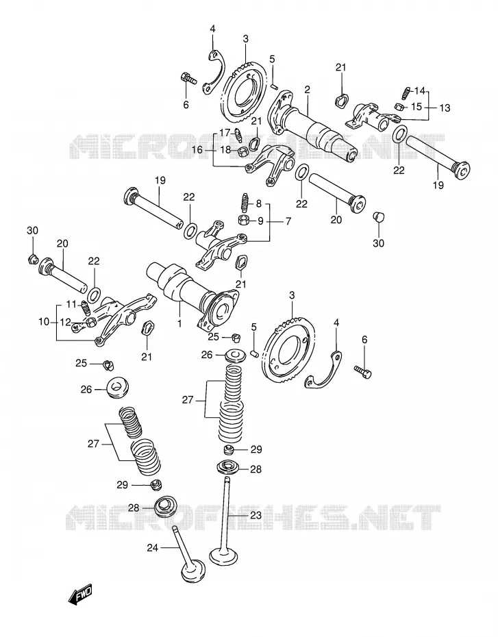 CAMSHAFT - VALVES Suzuki MOTO 800 INTRUDER 2003  VS800GLK3(E22)