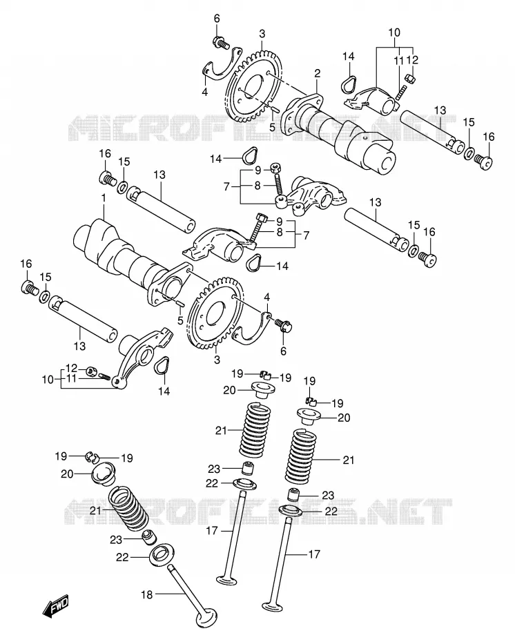CAMSHAFT/VALVE Suzuki MOTO 125 INTRUDER 2003  VL125K3(E2)