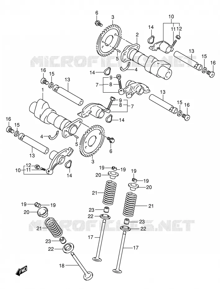 CAMSHAFT/VALVE Suzuki MOTO 125 INTRUDER 2005  VL125K5(E2)