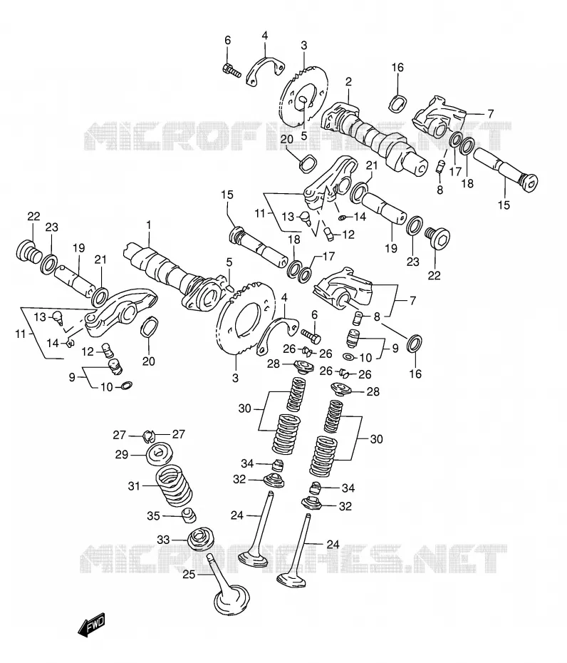 CAMSHAFT/VALVE Suzuki MOTO 1500 INTRUDER 2004  VL1500K4(E2)