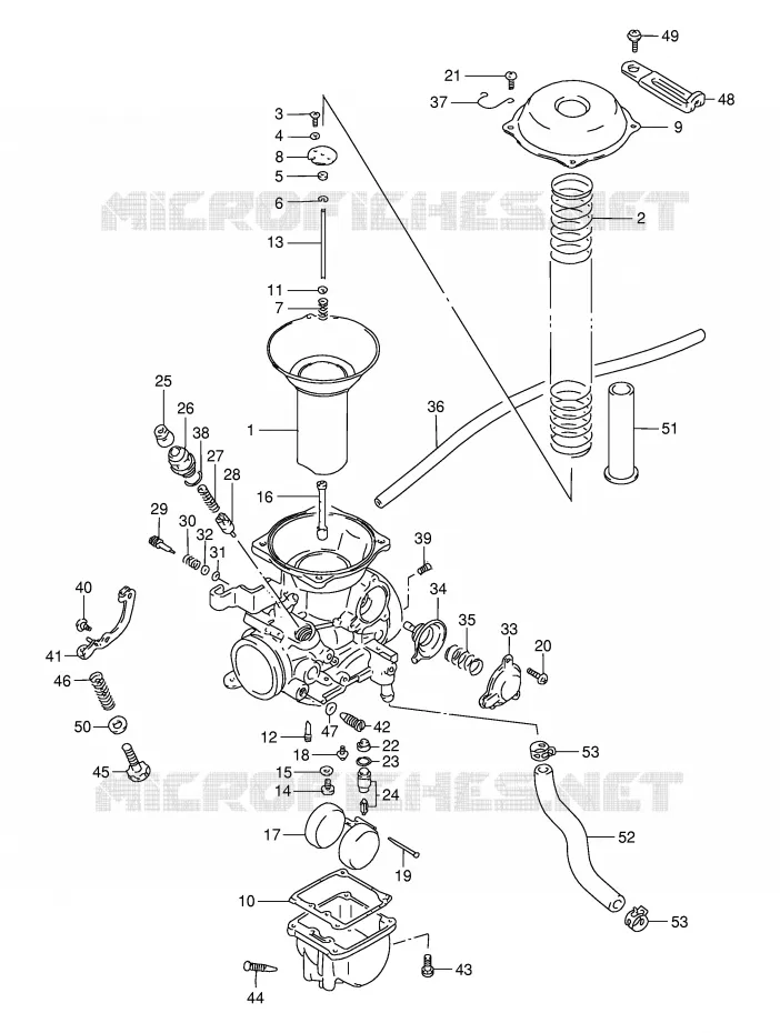 CARBURETOR (REAR)(MODEL S) Suzuki MOTO 800 INTRUDER 1992  VS800GLN(E2)