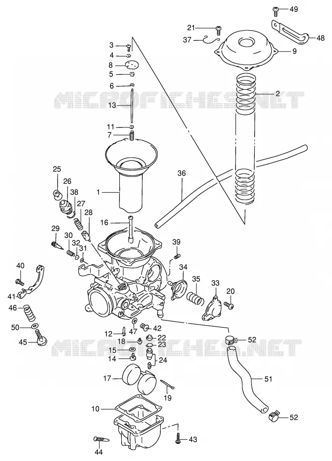 CARBURETOR (REAR) Suzuki MOTO 800 INTRUDER 2000  VS800GLY(E2)
