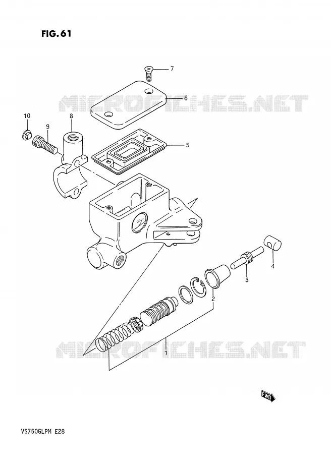 CLUTCH MASTER CYLINDER (VS750GLF/GLFG/GLEFG/GLFH/GLEFH) Suzuki MOTO 750 INTRUDER 1990  VS750GLPL(E28)