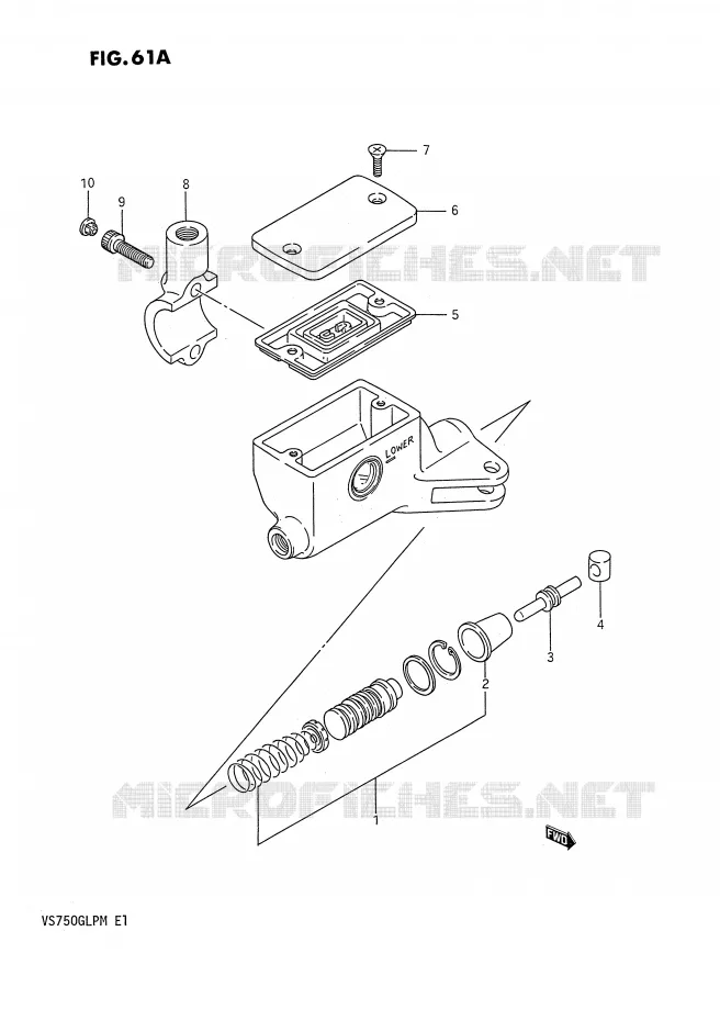 CLUTCH MASTER CYLINDER (VS750GLFJ/GLFK/GLFL/GLFM) Suzuki MOTO 750 INTRUDER 1990  VS750GLPL(E1)