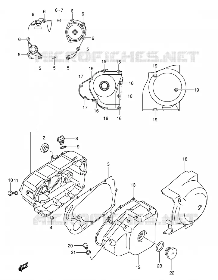 CRANKCASE COVER Suzuki MOTO 125 INTRUDER 2002  VL125K2(E2)