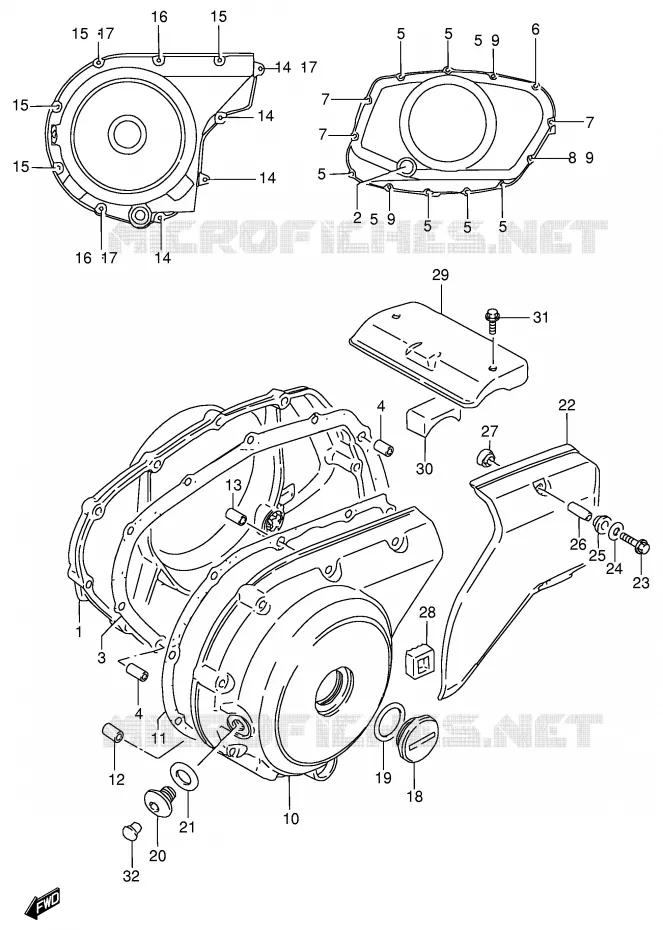 CRANKCASE COVER Suzuki MOTO 800 INTRUDER 2000  VS800GLY(E2)