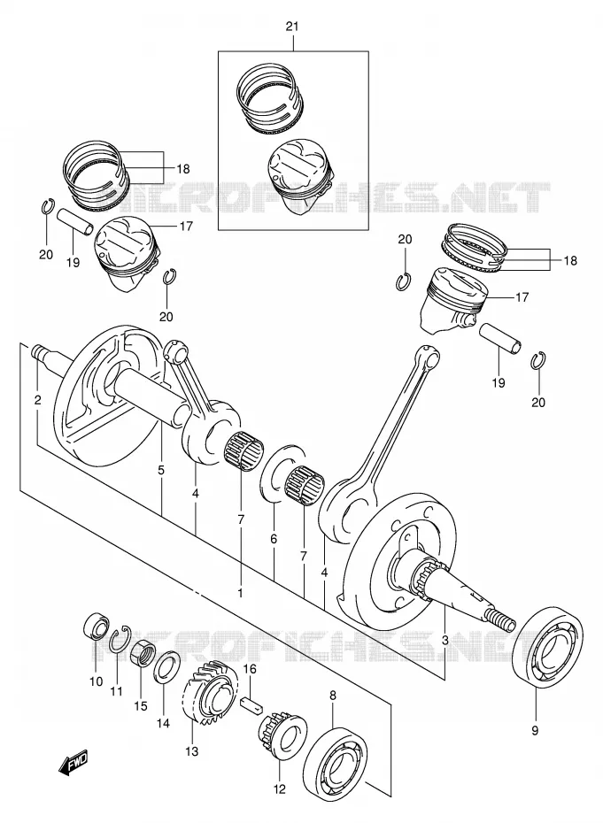 CRANKSHAFT Suzuki MOTO 125 INTRUDER 2003  VL125LK3(E2)