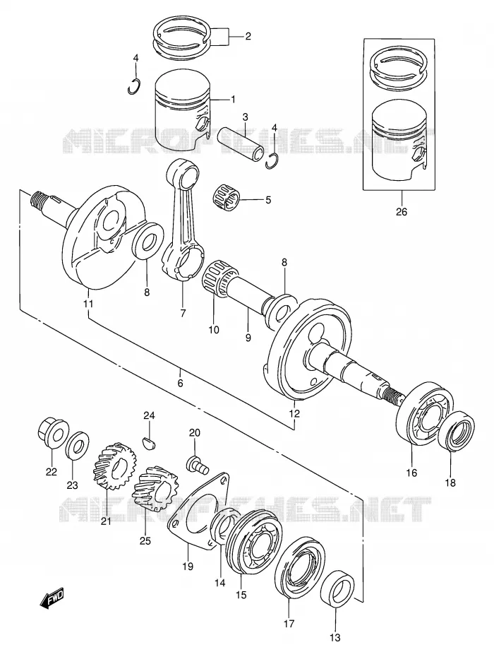 CRANKSHAFT Suzuki MOTO 50 TS-W 1995  TS50WS(E6)