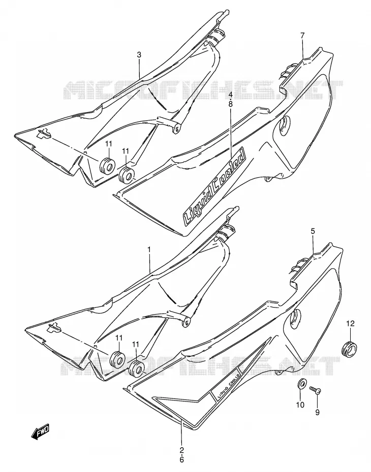 FAIRING (MODEL D/E) Suzuki MOTO 50 TS-W 1995  TS50WS(E6)