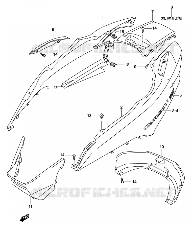 FAIRING (MODEL K2) Suzuki SCOOTER 150 BURGMAN 2002  UH150K2(P19)