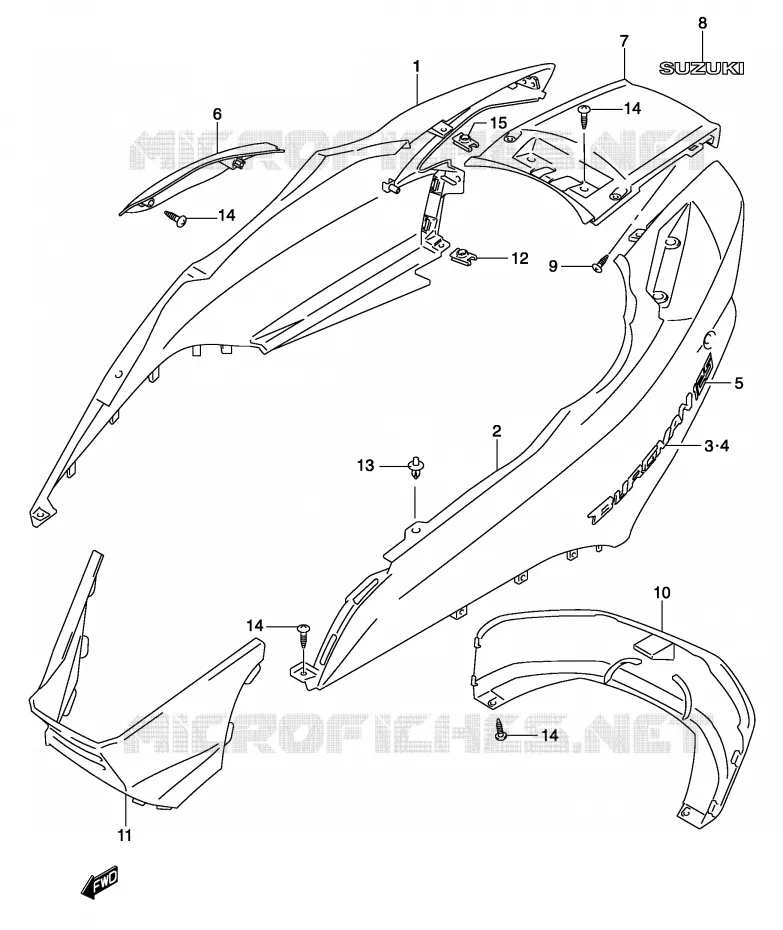 FAIRING (MODEL K3) Suzuki SCOOTER 150 BURGMAN 2004  UH150K4(P19)