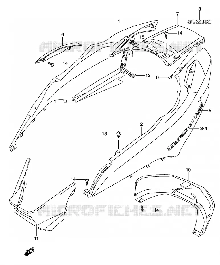 FAIRING (MODEL K4) Suzuki SCOOTER 150 BURGMAN 2002  UH150K2(P19)