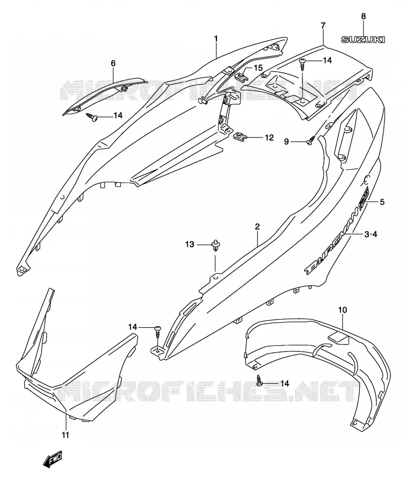 FAIRING (MODEL K5) Suzuki SCOOTER 150 BURGMAN 2004  UH150K4(P19)