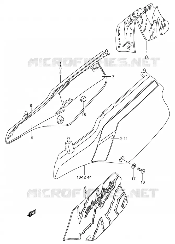 FAIRING (MODEL L/M/N) Suzuki MOTO 125 TS-R 1989  TS125RK(E2)