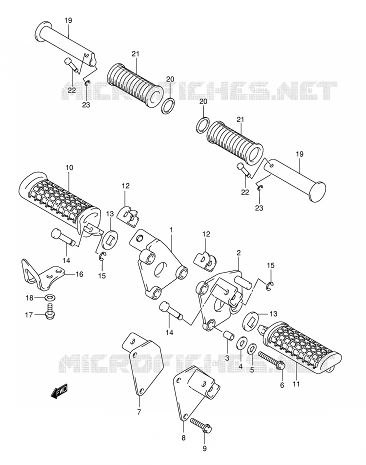 FOOTREST (MODEL Y/K1/K2) Suzuki MOTO 250 INTRUDER 2000  VL250Y(E2)