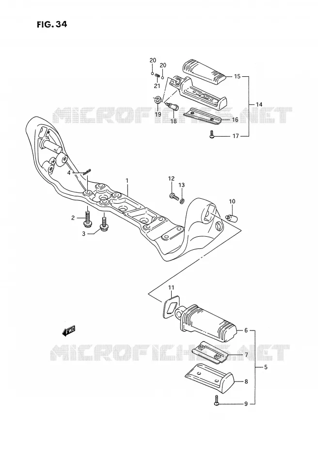 FOOTREST Suzuki MOTO 1400 INTRUDER 1987  VS1400GLPH(E2)