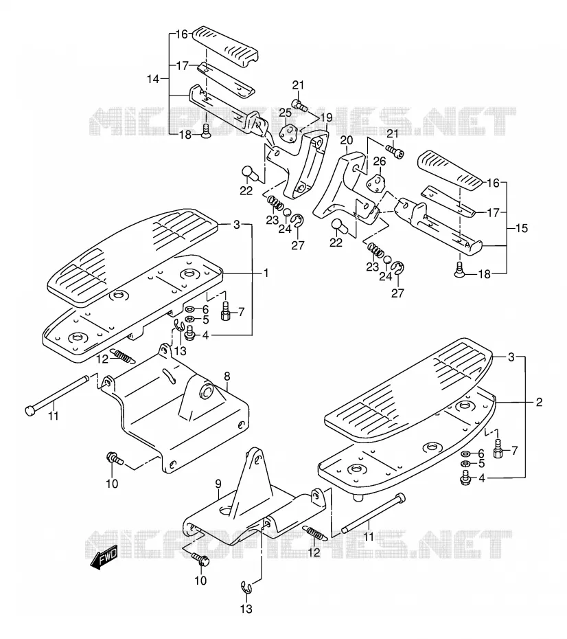 FOOTREST Suzuki MOTO 1500 INTRUDER 2002  VL1500K2(E2)