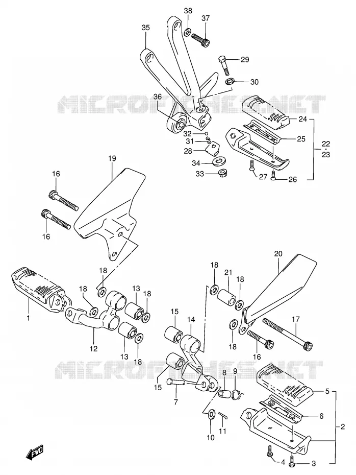 FOOTREST Suzuki MOTO 800 VX 1993  VX800UP(E4)