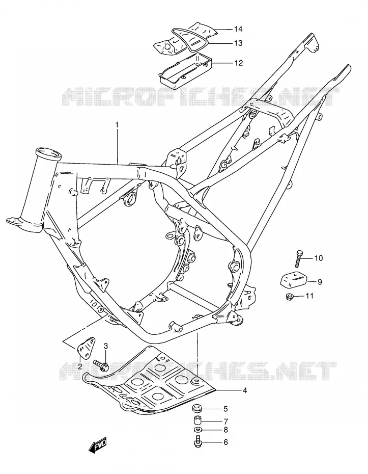 FRAME (MODEL H/J/M/R) Suzuki MOTO 50 TS-X 1991  TS50XKM(E1)