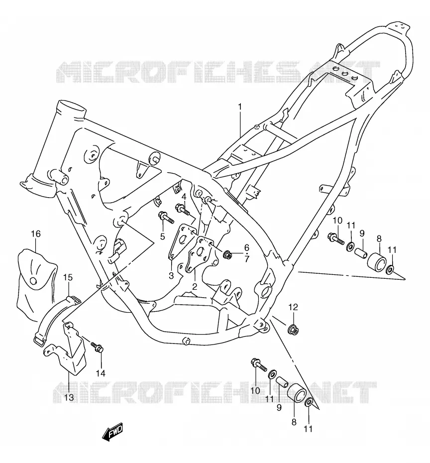 FRAME (MODEL K/L/M/N/P) Suzuki MOTO 125 TS-R 1989  TS125RK(E2)