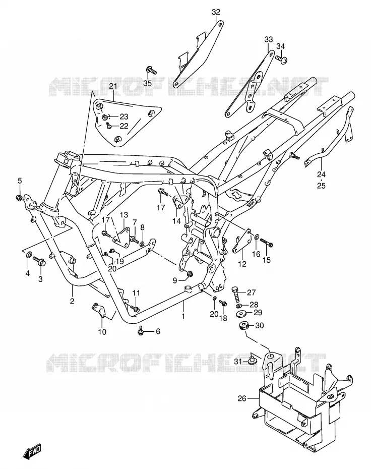 FRAME (MODEL L/M/N/P) Suzuki MOTO 800 VX 1990  VX800L(E4)
