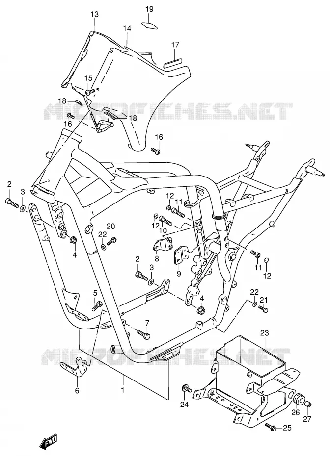 FRAME (MODEL W) Suzuki MOTO 800 INTRUDER 1999  VS800GLX(E2)