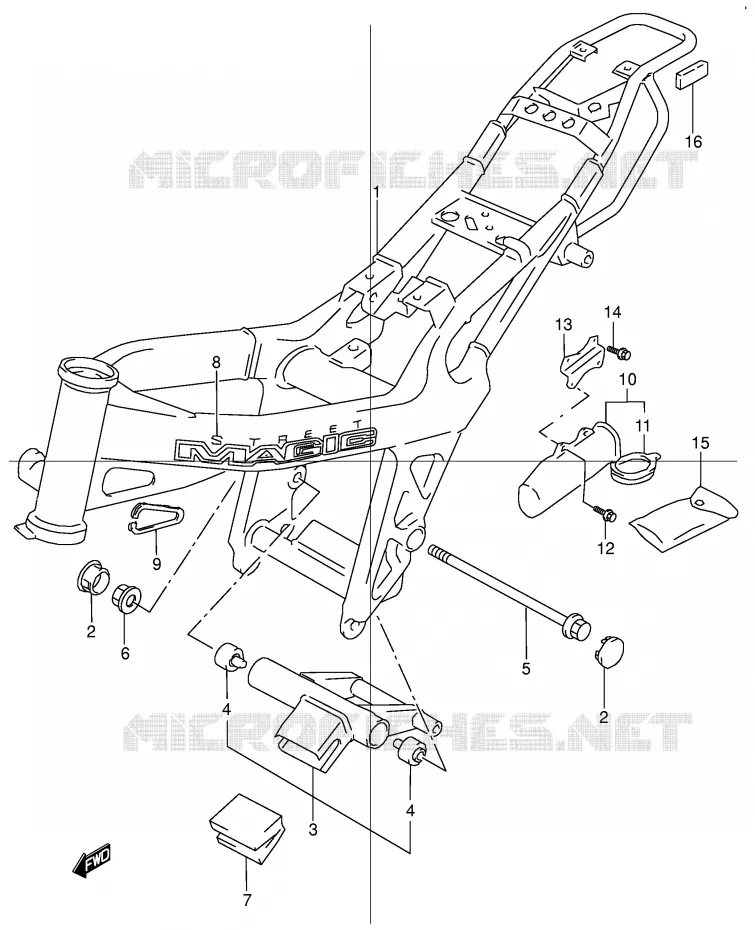 FRAME (MODEL W/X) Suzuki MOTO 50 STREET-MAGIC 1999  TR50SX(E2)