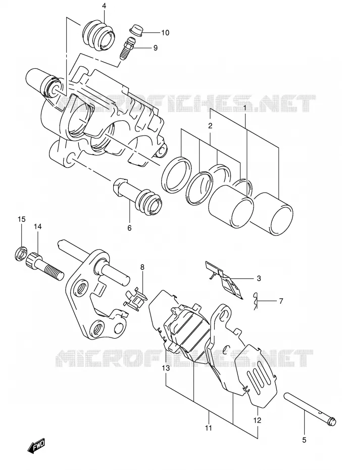 FRONT CALIPER (MODEL K2/K3/K4) Suzuki MOTO 1500 INTRUDER 2004  VL1500K4(E2)