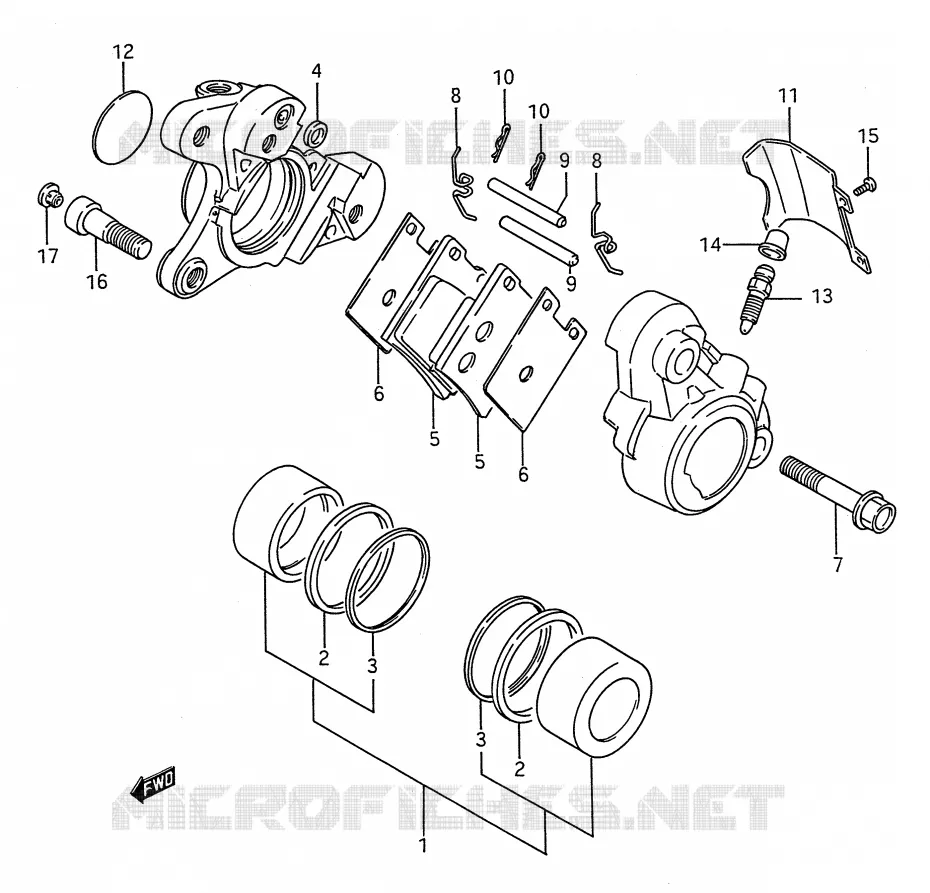 FRONT CALIPER Suzuki MOTO 1400 INTRUDER 1990  VS1400GLPL(E28)