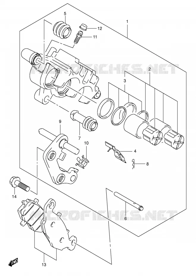 FRONT CALIPER Suzuki MOTO 800 VOLUSIA 2003  VL800K3(E2)