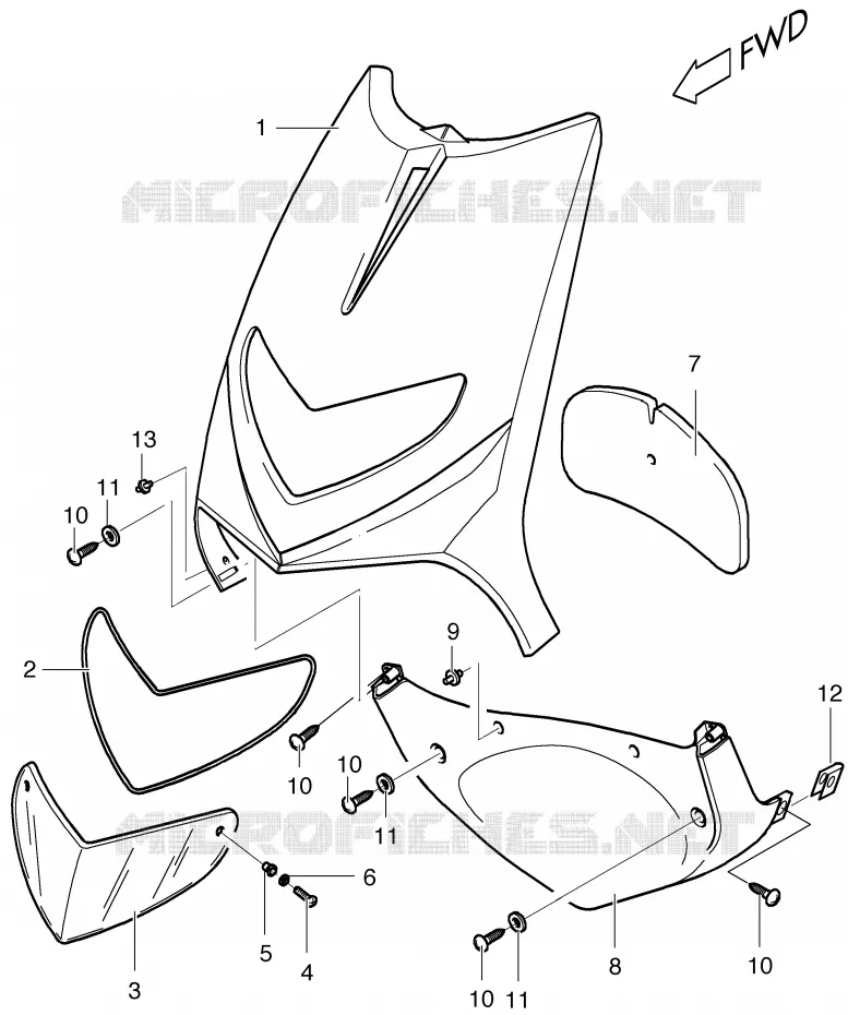 FRONT FAIRING Suzuki SCOOTER 50 ESTILETE 2000  UF50Y